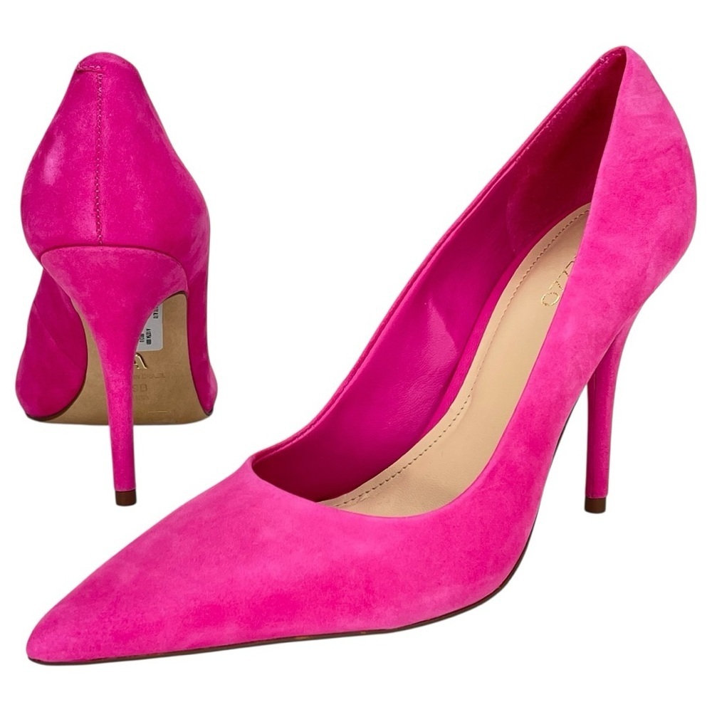 Arezzo Emily Fechado Adlo Pink Suede Womens Heels Size 9B - Picture 11 of 14